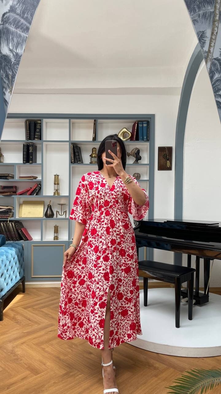 3154-ÇİÇEK KIRMIZI