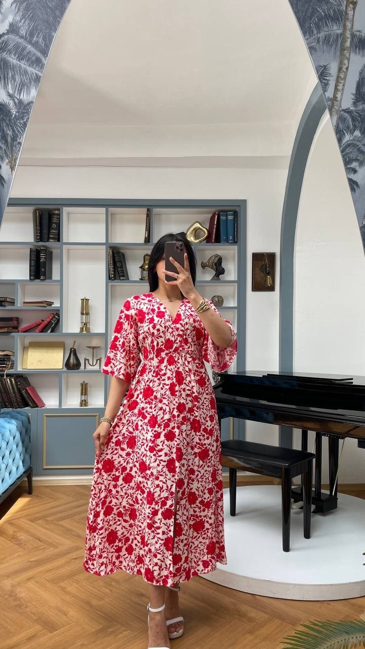 3154-ÇİÇEK KIRMIZI