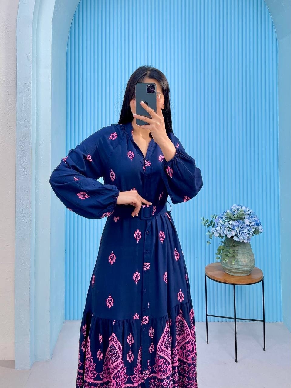 3433-LACİ DÜĞMELİ ALTI SULU GÖMLEK ELBİSE