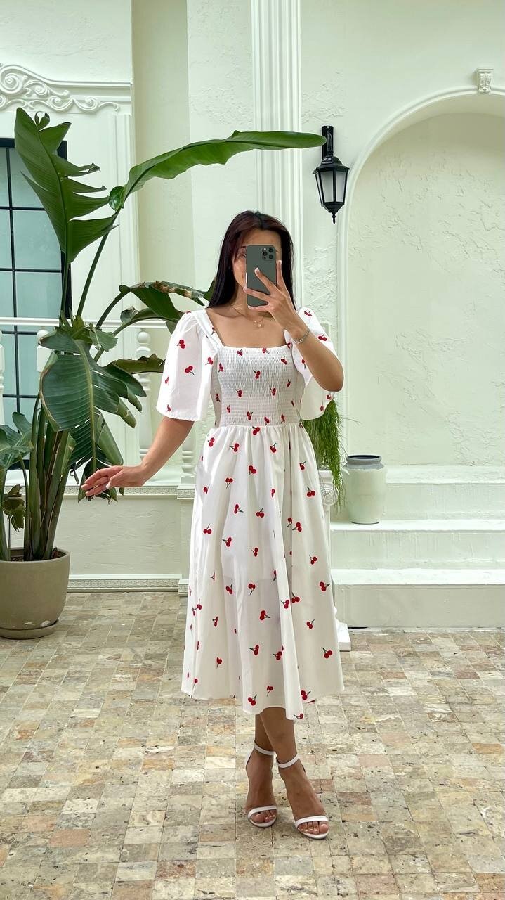 3483-KİRAZ GÖĞÜSÜ GİPELİ ELBİSE