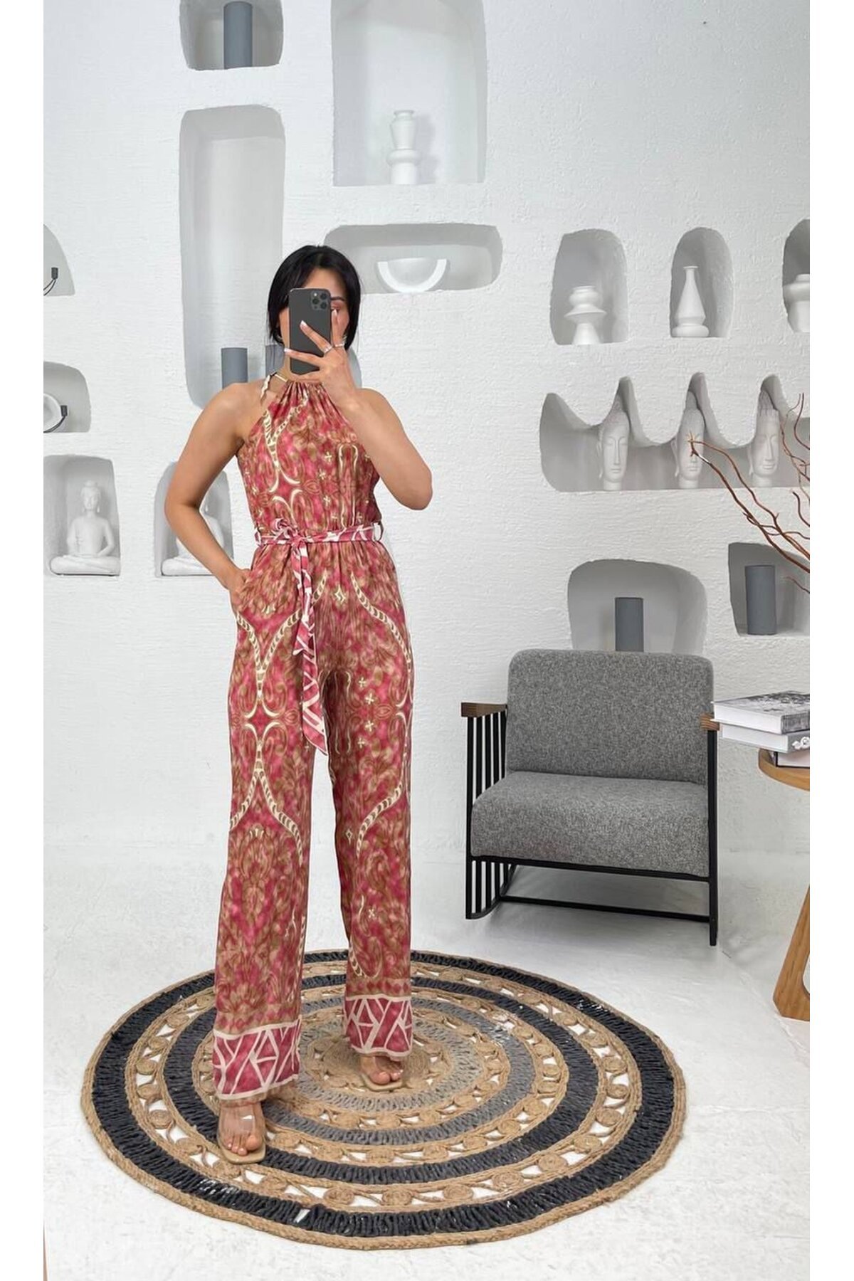 3528-PUDRA VİSKON KUMAŞ KİLİM DESEN TULUM