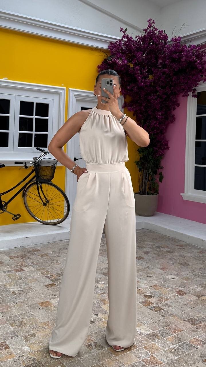 3721-BEJ SIFIR KOL BOYUNDAN BAĞLAMALI TULUM