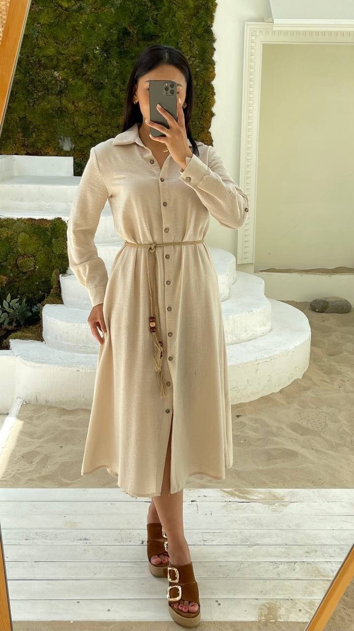 3772-BEJ ARKASI DANTEL ELBİSE