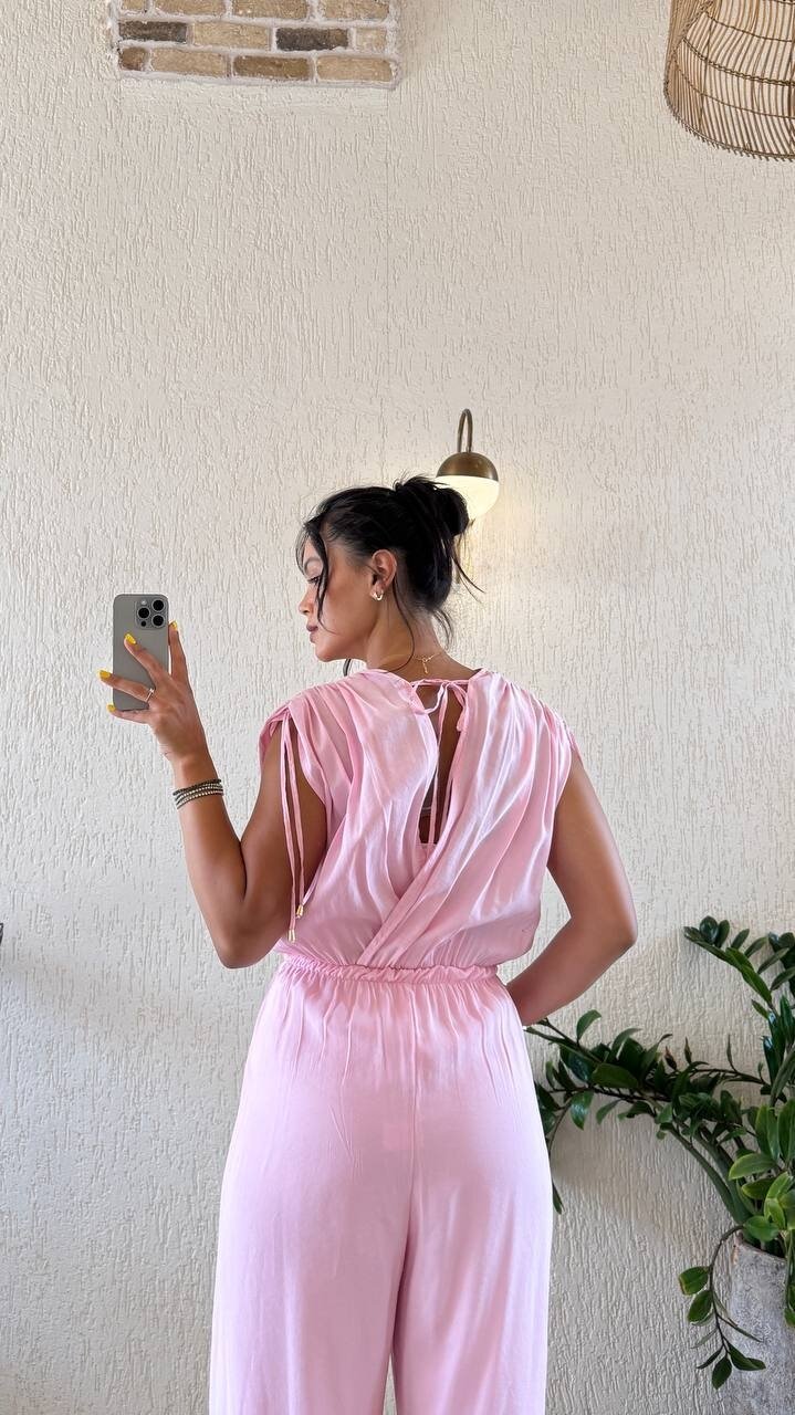 3805-PEMBE KOLLARI DÜĞÜM DETAY TULUM