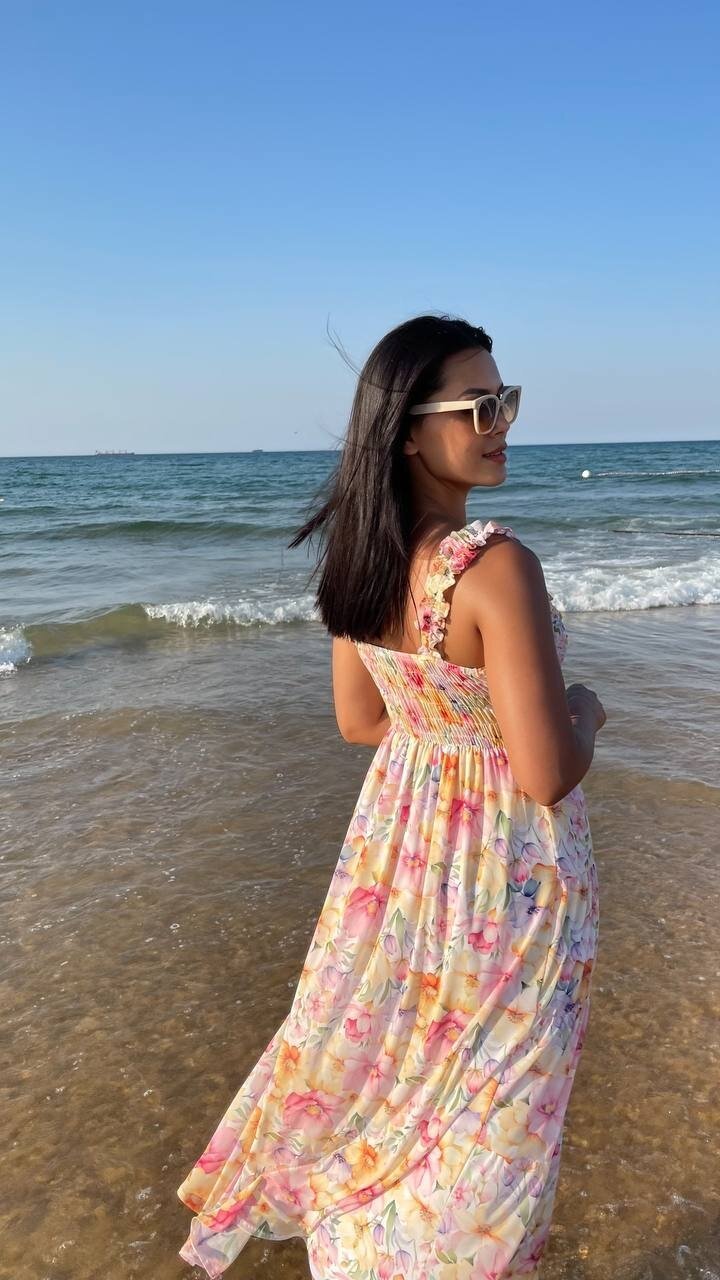 3819 TÜL ÇİÇEKLİ ELBİSE