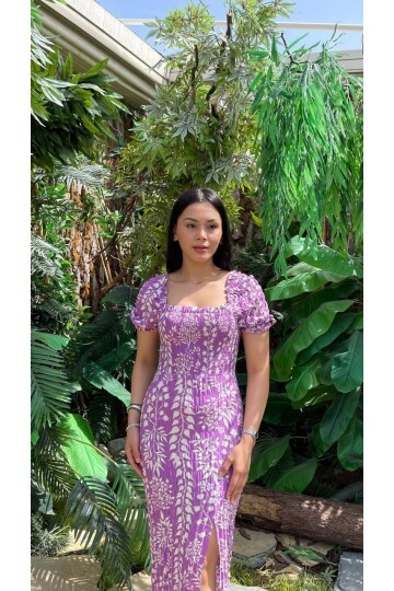 3142-LİLA FULL GİPELİ YANDAN YIRTMAÇLI ELBİSE