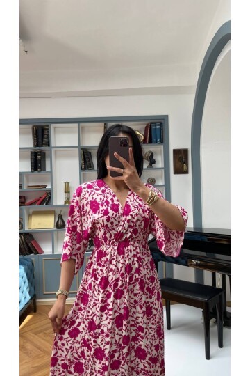 3154-ÇİÇEK FUŞYA