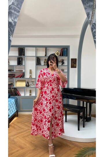 3154-ÇİÇEK KIRMIZI