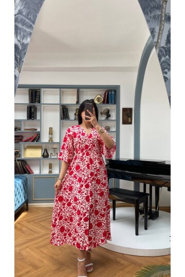 3154-ÇİÇEK KIRMIZI