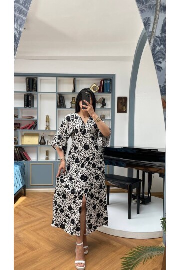 3154-ÇİÇEK SİYAH