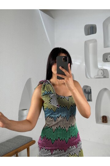 3556-ÖRME TÜL ELBİSE