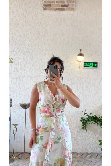 3788-YEŞİL KIRMIZI DESEN FIRFIRLI ELBSE