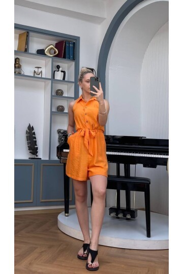 3791-TURUNU DÜĞMELİ ŞORT TULUM