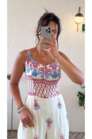 3792-EKRU ÇAPA DESEN ALTI SULU TULUM