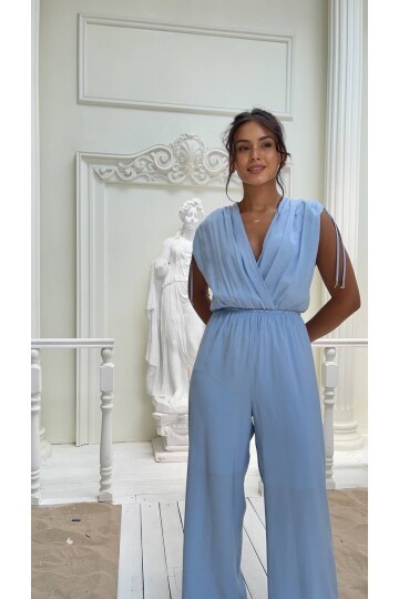 3805-MAVİ KOLLARI DÜĞÜM DETAY TULUM