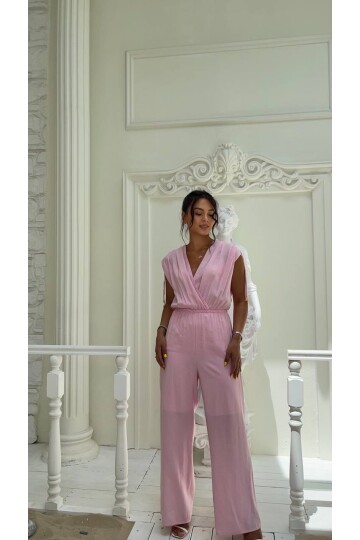 3805-PEMBE KOLLARI DÜĞÜM DETAY TULUM