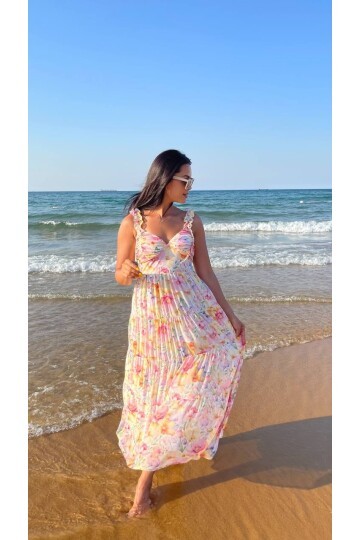 3819 TÜL ÇİÇEKLİ ELBİSE